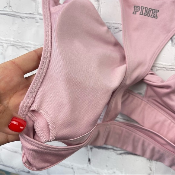 Victoria’s Secret PINK Ultimate Twist Front Sports Bra Light Pink Size Large - Picture 4 of 9